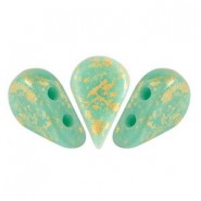 Les perles par Puca® Amos kralen Opaque green turquoise splash 63130/94401